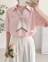 ÁO SƠ MI TAY NGẮN PHỐI CÀ VẠT