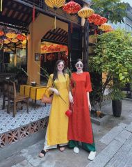 SET ÁO DÀI GẤM KÈM QUẦN LỤA