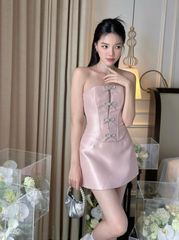 SET ÁO CÚP NGỰC KÈM CHÂN VÁY TAPTA ÁNH KIM NƠ LẤP LÁNH
