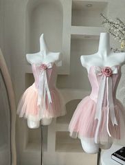 ĐẦM CÚP ĐÍNH NƠ XÒE BỒNG