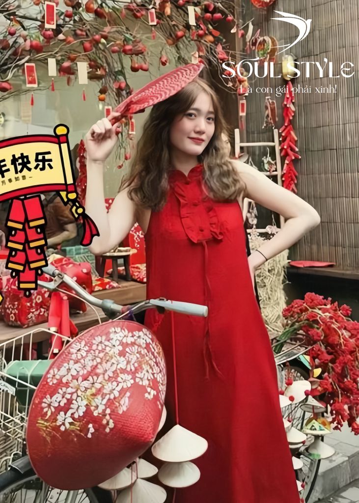 SET ÁO DÀI CỔ YẾM CÁCH TÂN CHẤT ĐŨI PHỐI BÈO NGỰC