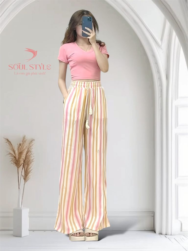 (NT) QUẦN DÀI SUÔNG SỌC NHIỀU MÀU