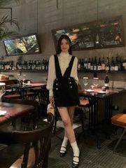 SET ÁO SƠ MI TRẮNG KÈM YẾM DẠ TWEED LẤP SÁNH