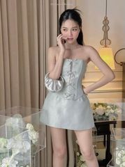 SET ÁO CÚP NGỰC KÈM CHÂN VÁY TAPTA ÁNH KIM NƠ LẤP LÁNH