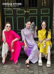 SET ÁO DÀI GẤM KÈM QUẦN LỤA
