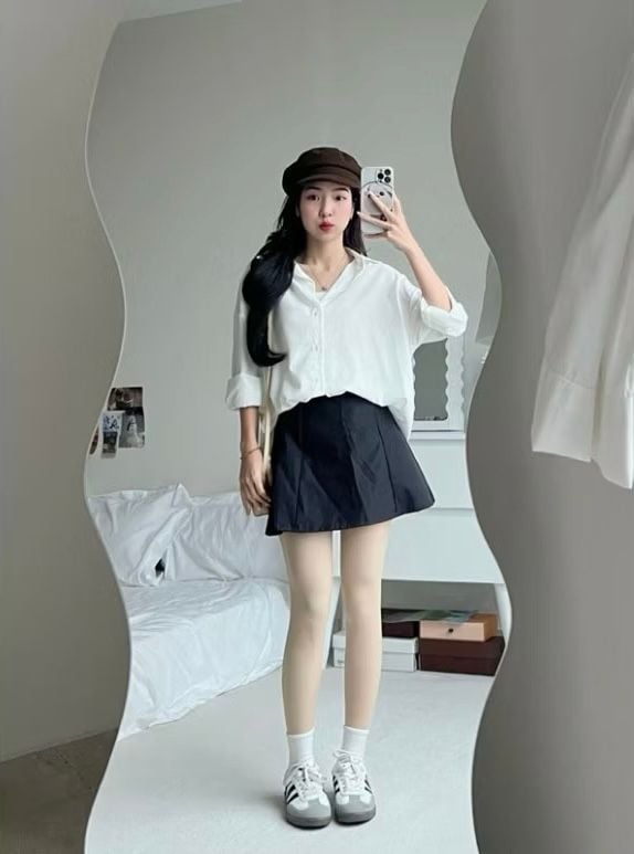 ÁO SƠ MI DÀI TAY LỤA CÁT HÀN QUỐC MÀU PASTEL