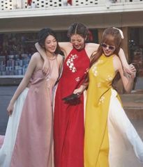 SET ÁO DÀI CÁCH TÂN CỔ YẾM KÈM QUẦN ỐNG RỘNG CỰC ĐẸP