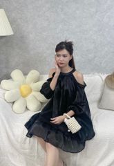 ĐẦM TƠ ÓNG ÁNH XÒE TẦNG KHOÉT VAI DÁNG RỘNG