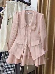 SET ÁO XẺ TÀ NƠ CỔ PHỐI REN KÈM CHÂN VÁY TẦNG DOLLY DRESS