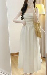 ĐẦM CÚP NGỰC XẾP LY 2 DÂY LOU DRESS