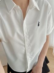 ÁO SƠ MI THÊU THỎ NGẮN TAY