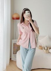 ÁO SƠ MI THÊU THỎ NGẮN TAY