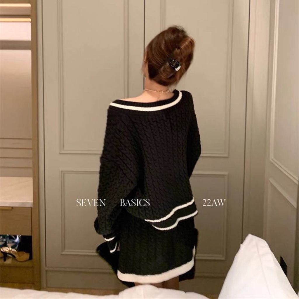 SET VÁY LEN XOẮN THỪNG CỔ TIM KÈM CHÂN VÁY