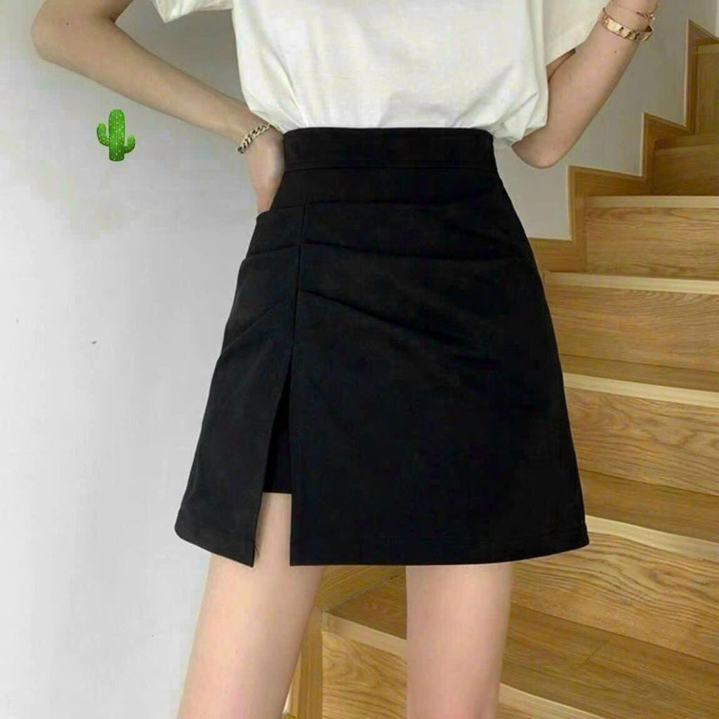 CHÂN VÁY NHÚN XẺ TÀ LỆCH