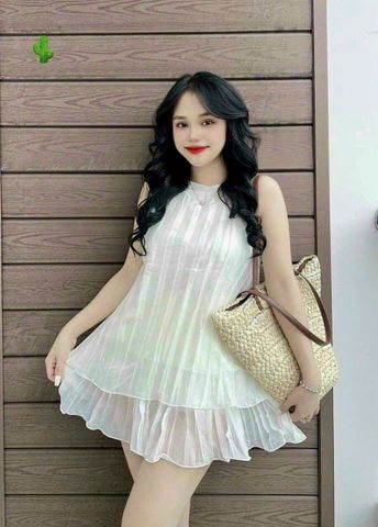 SET LỤA XẾP LI CỔ YẾM