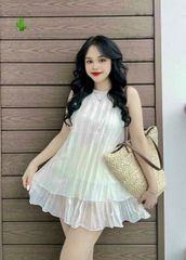 SET LỤA XẾP LI CỔ YẾM