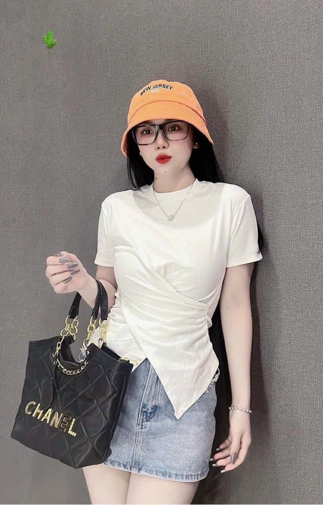 ÁO THUN NHÚN EO CHÉO GÂN LẠNH