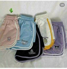 QUẦN SHORT THUN DA CÁ PHỐI VIỀN THÊU HÌNH