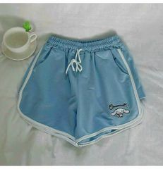 QUẦN SHORT THUN DA CÁ PHỐI VIỀN THÊU HÌNH