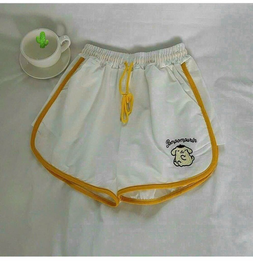QUẦN SHORT THUN DA CÁ PHỐI VIỀN THÊU HÌNH