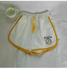 QUẦN SHORT THUN DA CÁ PHỐI VIỀN THÊU HÌNH