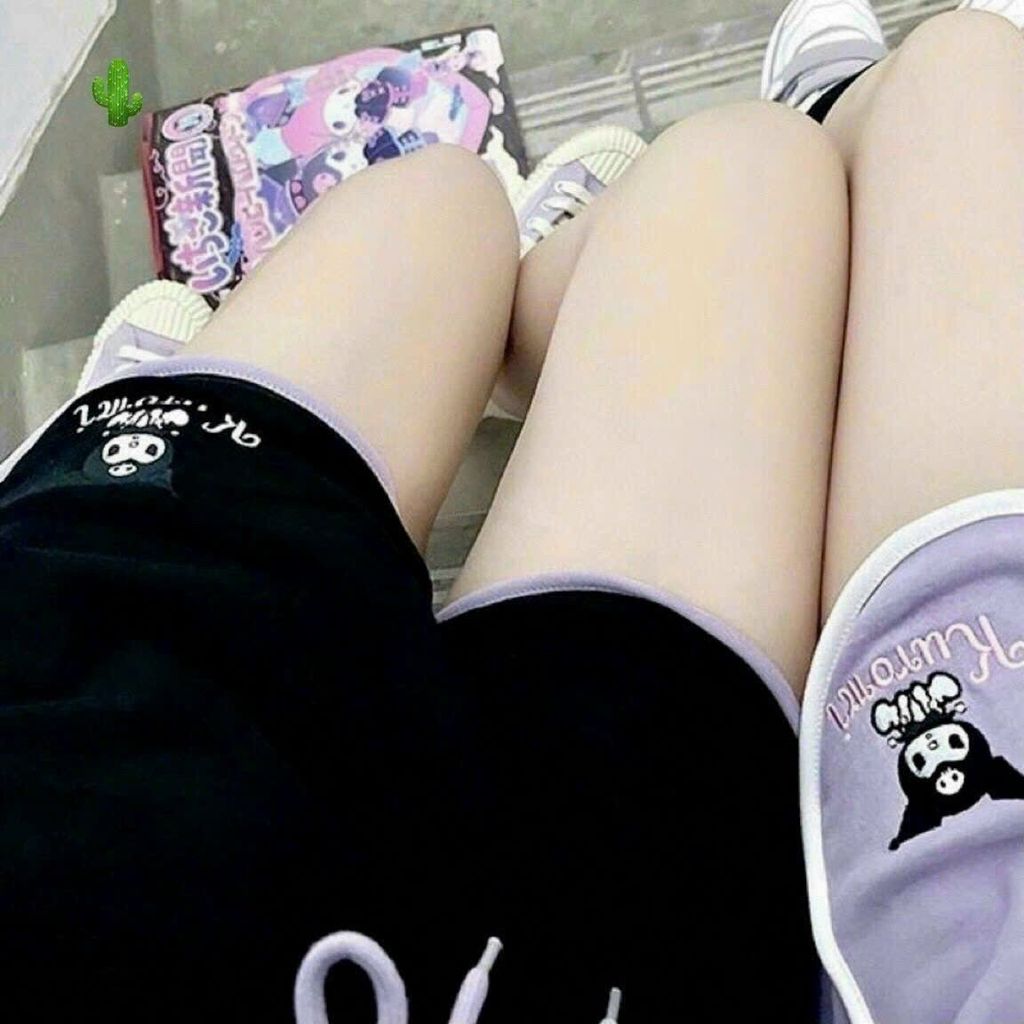 QUẦN SHORT THUN DA CÁ PHỐI VIỀN THÊU HÌNH