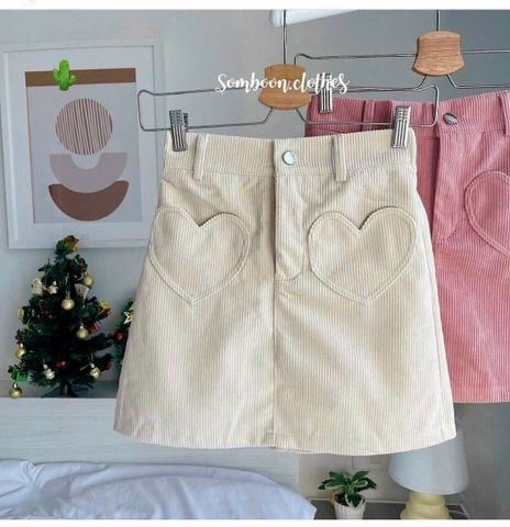 CHÂN VÁY CHỮ A NHUNG TIM