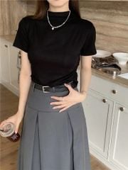 CHÂN VÁY XẾP LI CHÉO XƯỚC DÁNG A DÀI