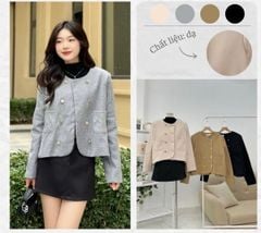 ÁO KHOÁC DẠ 2 HÀNG KHUY ĐỒNG DÁNG LỬNG