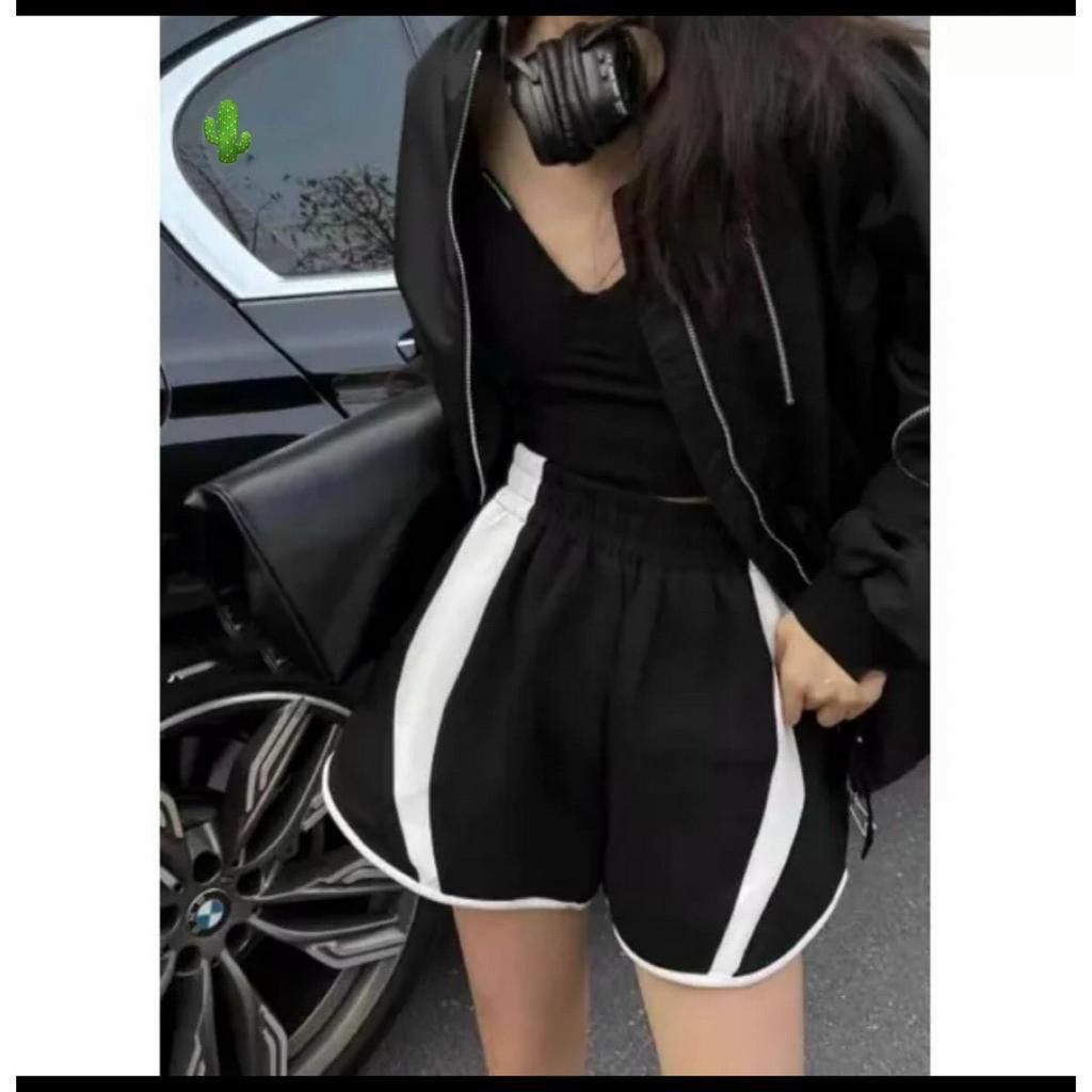 QUẦN SHORT THUN DA CÁ PHỐI VIỀN