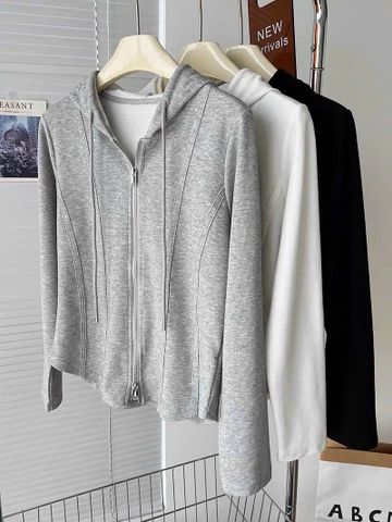 ÁO KHOÁC THUN DÁNG ÔM DÂY KÉO NGẮN