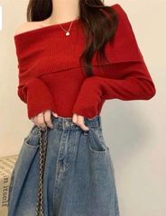 ÁO THUN ĐỎ BẸT VAI TAY DÀI