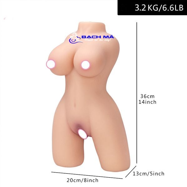  Búp bê tình dục bán thân có khuôn xương sưởi ấm trong thân 