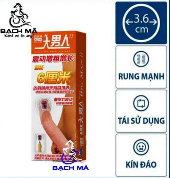  Bao cao su đôn dên da rung đầu Baile tăng kích thước dương vật 