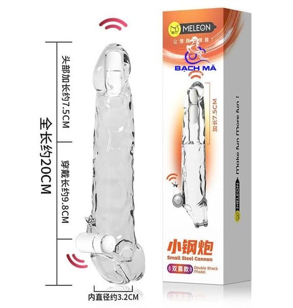  Bao cao su đôn dên trong suốt đầu bi rung tăng kích thước dương vật 