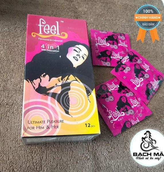 Bao cao su Feel 4in1 hợp 3 cái gai gân kéo dài thời gian quan hệ 