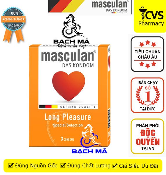  Bao cao su Masculan Long Pleasure - Hộp 10 cái 