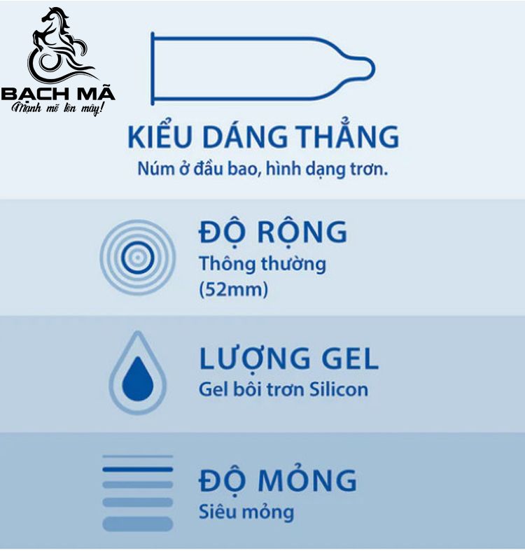  Bao cao su Durex Invisible siêu mỏng, ôm khít 52mm hộp 3 cái 
