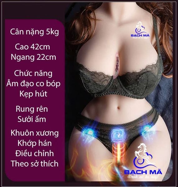  Búp bê tình dục silicon âm đạo co bóp kẹp hút nhiệt 5,5kg 