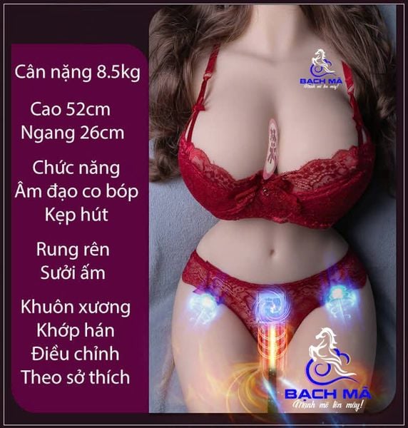  Búp bê tình dục silicon âm đạo co bóp kẹp hút nhiệt 8,5kg 