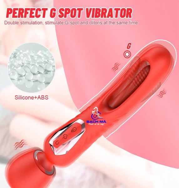  Chày rung tình yêu 2 đầu kèm lưỡi rung 10 tần số cao cấp 