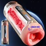  Cốc âm đạo giả và miệng 2 đầu trong suốt rung rên nhiệt 