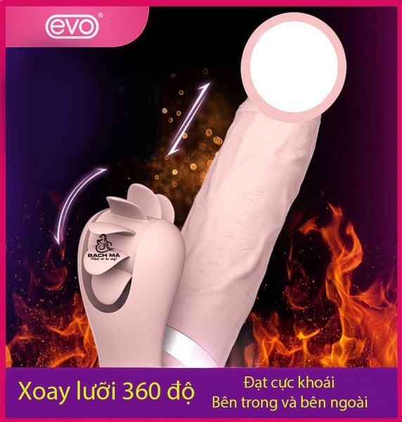  Dương vật giả cầm tay tự động rung thụt xoay lưỡi liếm cao cấp 