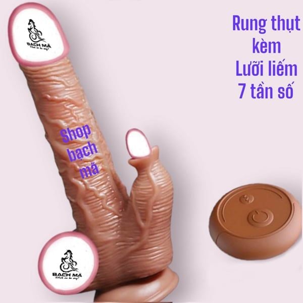  Dương vật giả giống thật cầm tay có đế gắn tường rung thụt 
