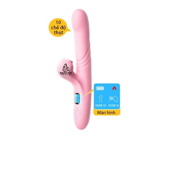  Dương vật giả silicon rung thụt hút nhiệt ấm nóng 