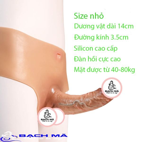  Dương vật giả size nhỏ đặc ruột liền quần Silicon cao cấp 