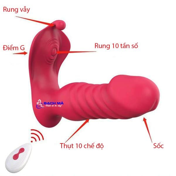  Dương vật giả size nhỏ gắn quần chip rung thụt Silicon 