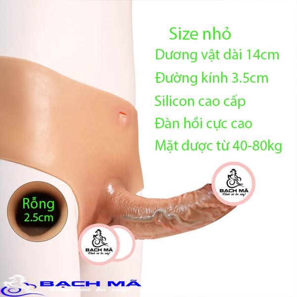  Dương vật giả size nhỏ rỗng ruột liền quần silicon cao cấp cho nam 