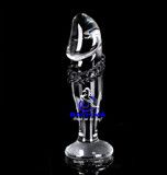  Dương Vật Giả Thủy Tinh Trong Suốt Crystal Cầm Tay Gai Mềm Size Trung 