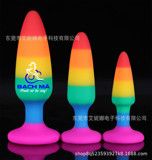  Phích cắm hậu môn silicon cầu vòng - Rainbow size lớn-trung 